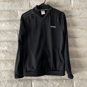 Adidas black striped track jacket